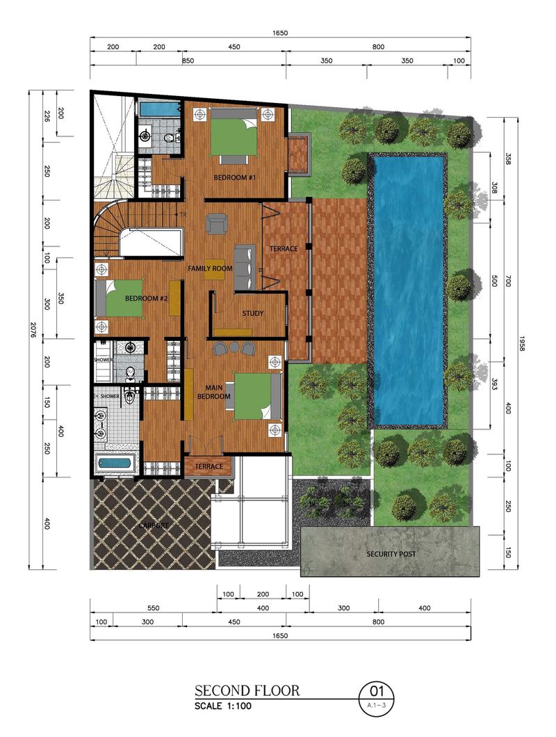 Denah Unit E lantai 2